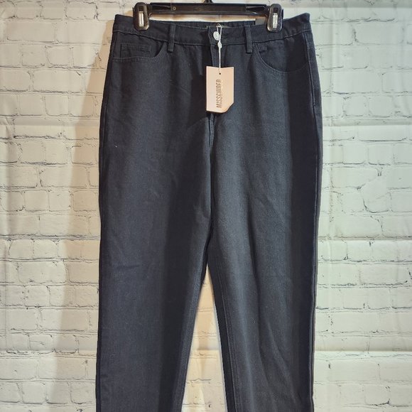 Miss Guided Women's High Waisted Mom Jeans Black - 8 - Picture 1 of 5